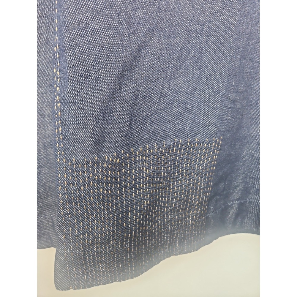 Marketplace Of India 2W Blue Vest Top Pant Set Embroidered Lagenlook Minimalist - Picture 3 of 16